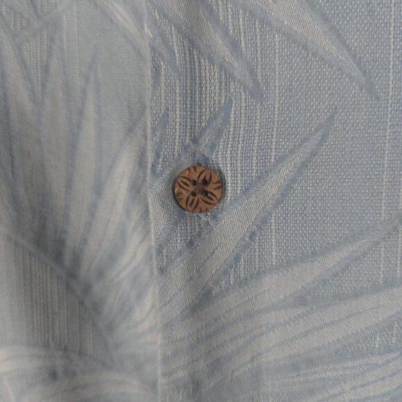 Tommy Bahama SILK Blend SS PALM FERN Print Button up Shirt Textured Size M - Picture 9 of 13